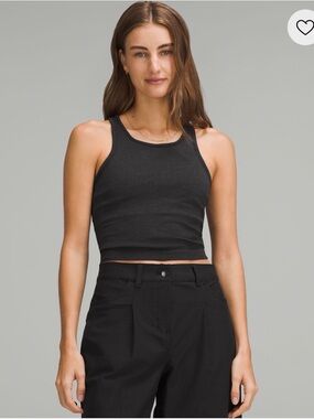 lululemon athletica Black Ribbed Crop Tank